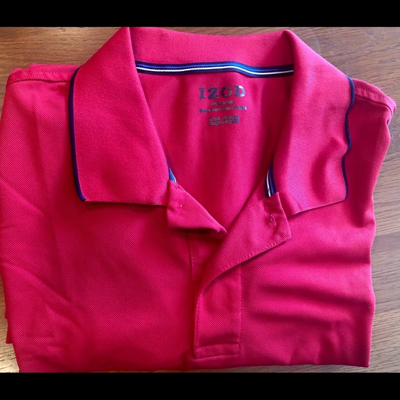 IZOD polo shirt, red IN color and is XXL - Picture 1 of 3